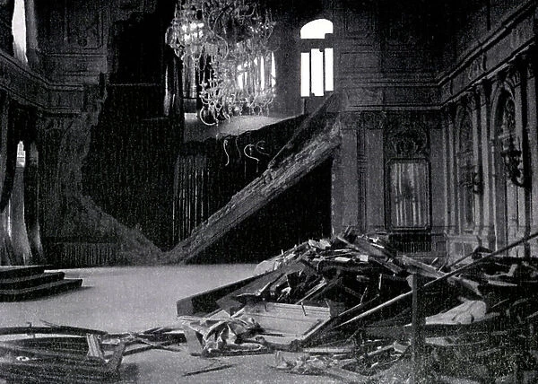 World War 1: Destruction of a throne room in Belgrade