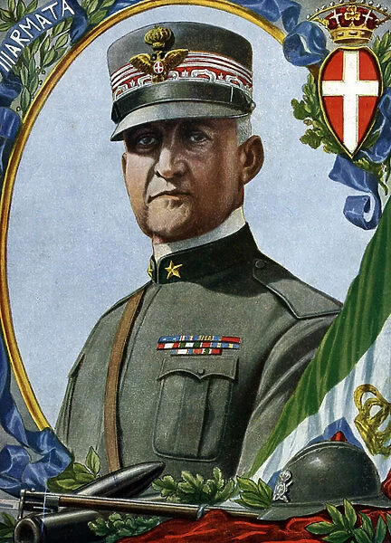 World War I: 'Portrait of Emanuele Filiberto di Savoia-Aosta (Emmanuel-Philibert de Savoie or Emmanuel Philibert) (1869-1931) Commander of the Third Division of the Land Arm'(WWI: Portrait of Prince Emanuele Filiberto)