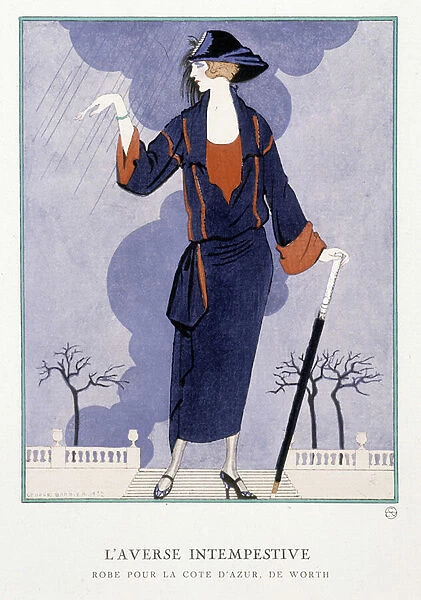 Worth Dress - Illustration by George Barbier (1882-1932) - in 'Gazette du bon ton', 1922