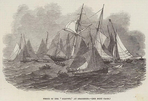 Wreck of the 'Renown, 'at Sheerness (engraving)