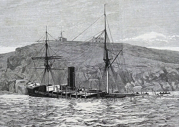 The wreck of the steamship Mosel, 1850