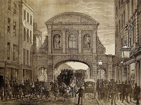 Wren's Temple Bar Gate, 1870 (engraving)