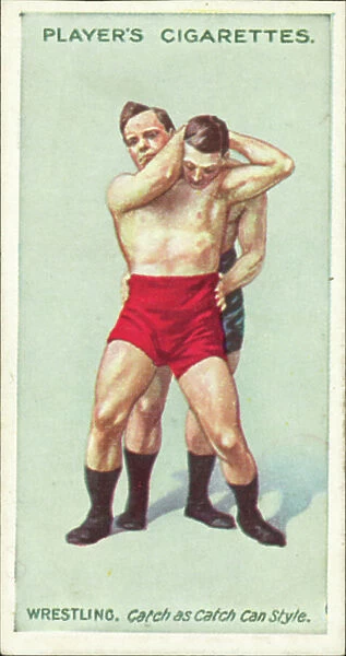 Wrestling: Catch as Catch Can Style, The Halch or Head Throw (colour litho)