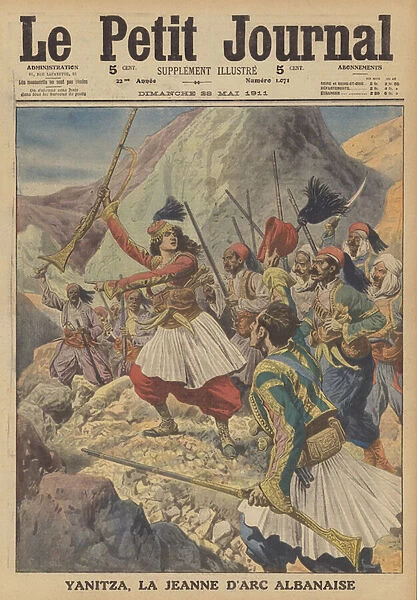 Yanitza, the Albanian Joan of Arc (colour litho)