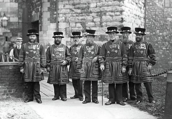 Yeoman Warders of the Tower of London (b  /  w photo)