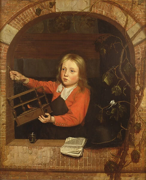 Young Boy with a Birdcage (panel)