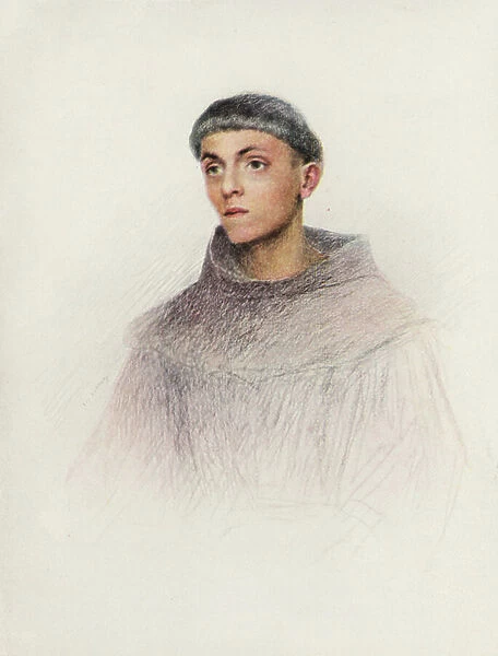 A Young Friar (colour litho)