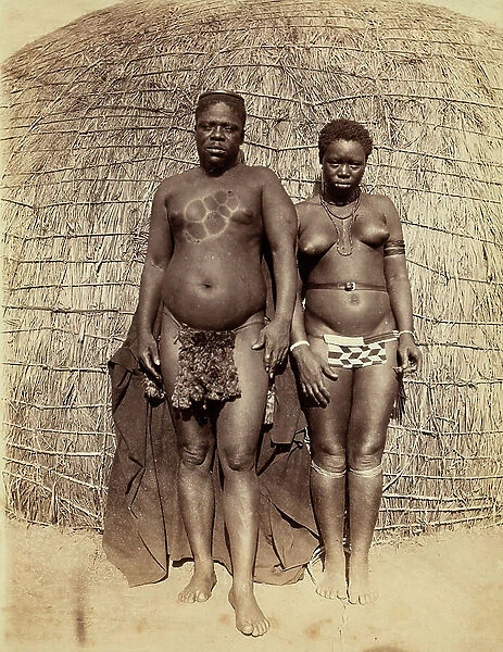 Young Madagascar couple, 1900 (print on double-weight paper)