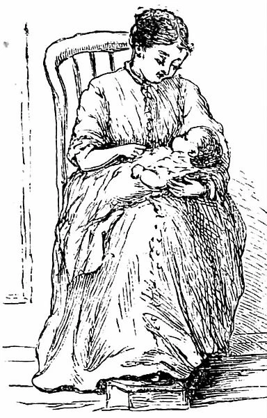 A young mother nursing her infant child, 1850