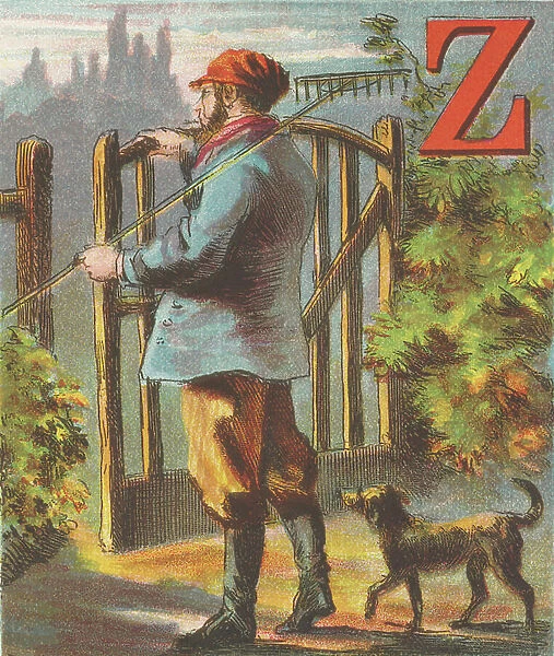 Z: Z is for Zachary, shutting the gate; So Good Night, Little Children; It's Getting Quite Late. 1870 (illustration)