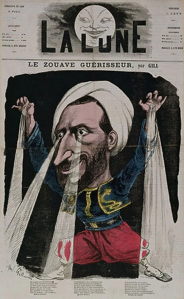 The Zouave Healer, from La Lune, 1868 (coloured engraving)