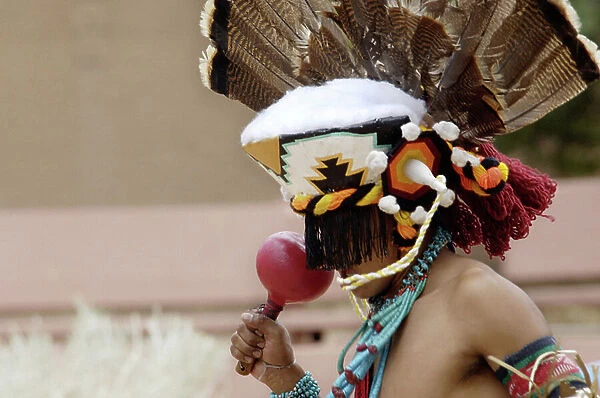 Zuni Red-Tailed Hawk Dancer performing the Turkey Dance at the Gallup Intertribal Ceremonials, New Mexico