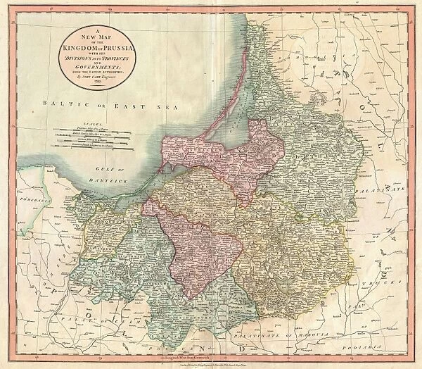 1799, Cary Map of Prussia and Lithuania, John Cary, 1754 - 1835, was an English cartographer