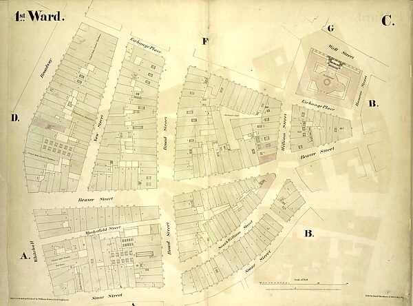 1st Ward. Plate C: Map bounded by Exchange Place, William Street, Wall Street, Hanover