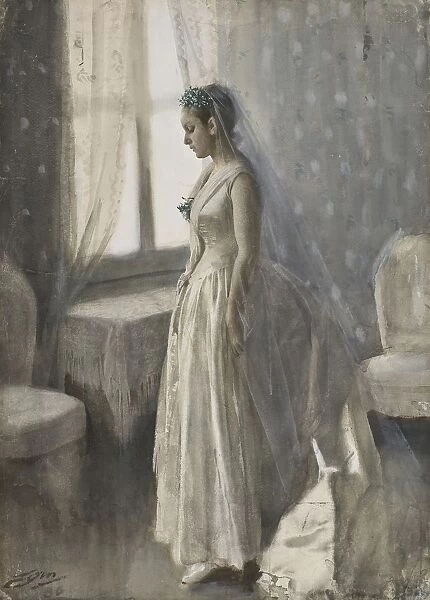 Anders Zorn Bride painting portrait 1886 Watercolor