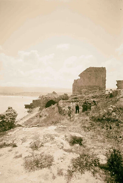 Athlit Silhouette Crusader castle 1920 Israel