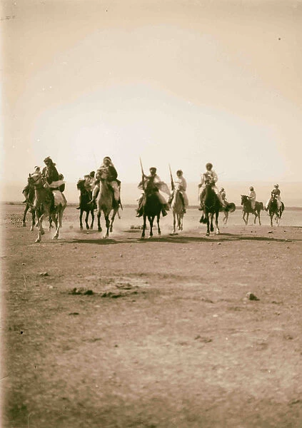 Bedouin wedding Mounted Bedouin warriors racing