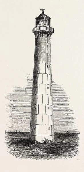 Cast-Iron Lighthouse, for Barbadoes, Barbados, 1851 Engraving