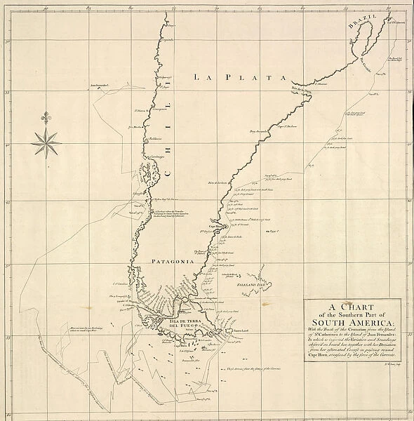Chart Southern Part South America voyage round