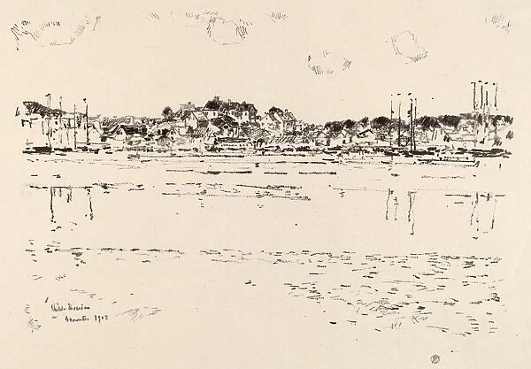 Childe Hassam, Inner Harbor, American, 1859 - 1935, probably 1918, lithograph