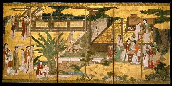 Chinese Court Ladies Children Edo period 1615-1868