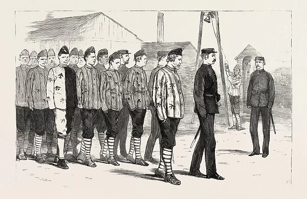 The Claimant with other Convicts Leaving the Joiners Shop, Engraving 1884, Uk