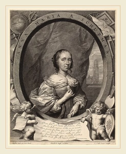 Cornelis van Dalen the Younger after Cornelis Jonson van Ceulen, Anna Maria van Schurman
