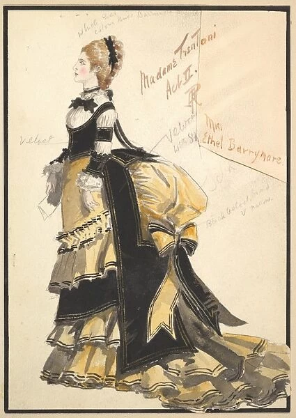 Costume Design Madame Trentoni Act II 1901 Watercolors