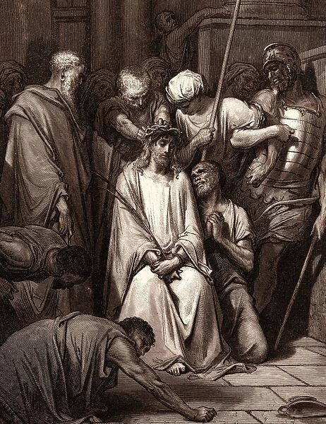THE CROWN OF THORNS, BY GUSTAVE DORE. Dore, 1832 - 1883, French. Engraving for the Bible