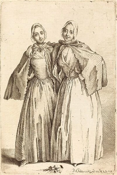 Daniel Nikolaus Chodowiecki (German, 1726 - 1801), Two Standing Ladies (Demoiselles