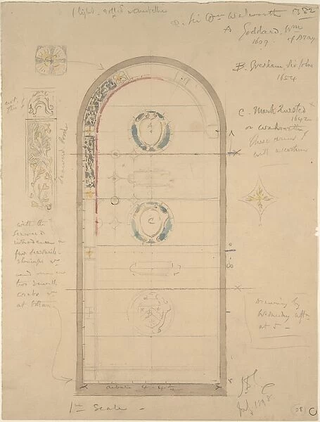 Design Arched Stained Glass Windows recto Architectural Element