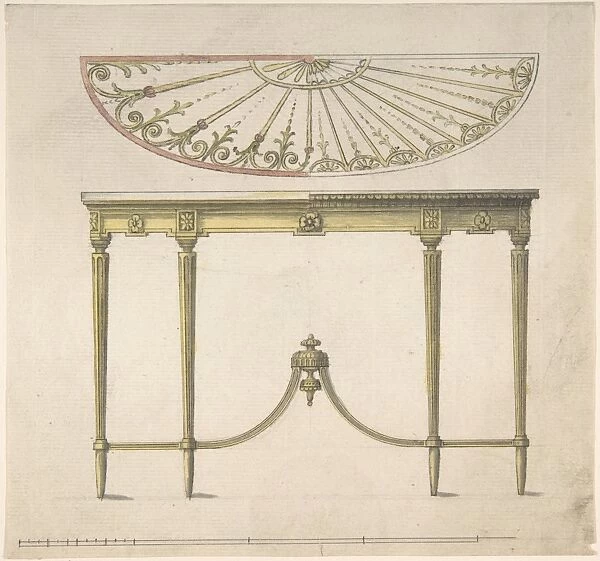 Design Table second half 18th century Watercolor