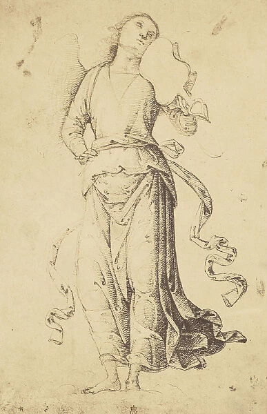 Drawing Angel Playing Viol Pietro Vannucci Called Perugino