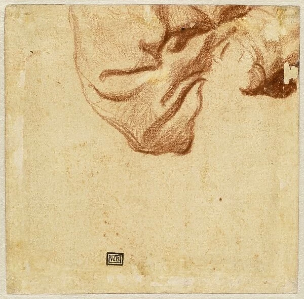 Dutch 17th Century, Drapery Study, c. 1631, red chalk, with touches of black chalk