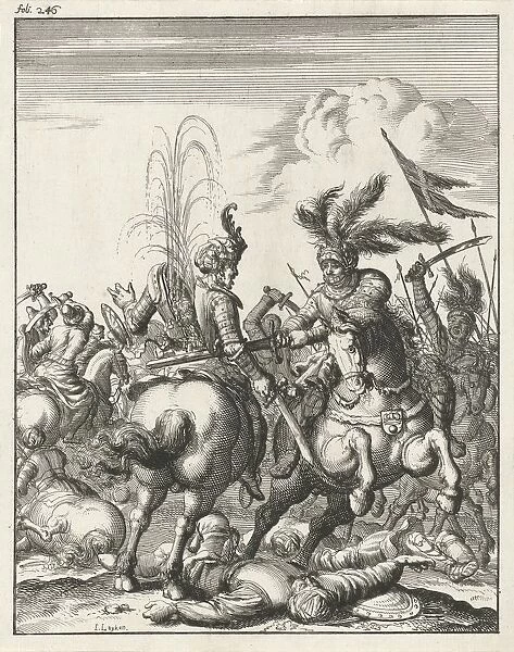 Emperor Koenraad III cuts Saracen cavalry battle