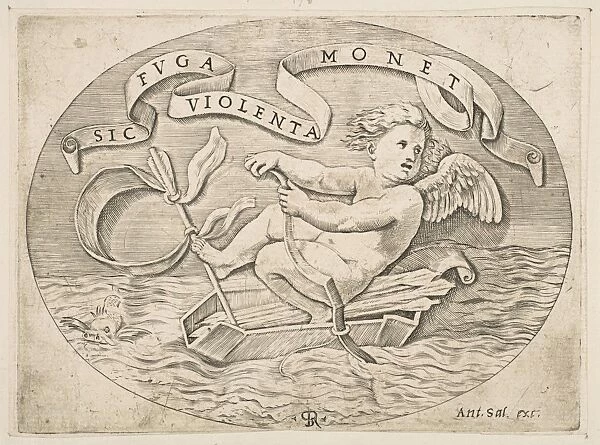 Eros Escaping Sea Cupid using bow propel boat