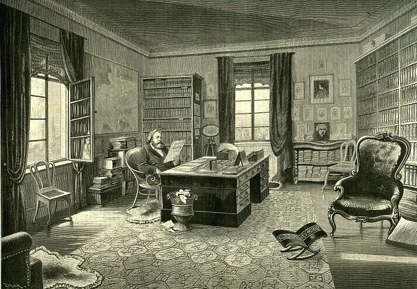 ferdinand freiligrath, study, austria, 19th century, home, inside, inner, internal
