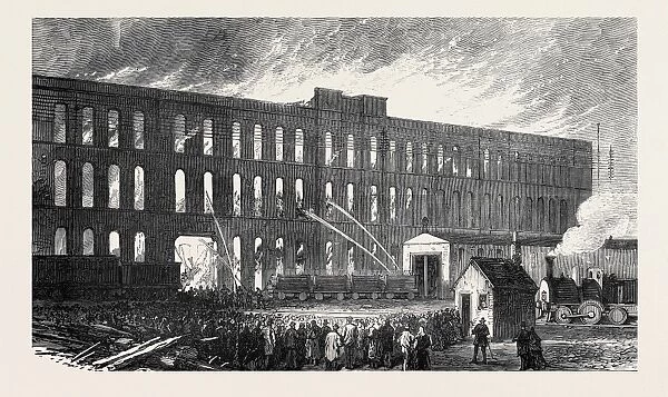 Fire at the Railway Carriage Works, Miles Platting, Manchester, 1873