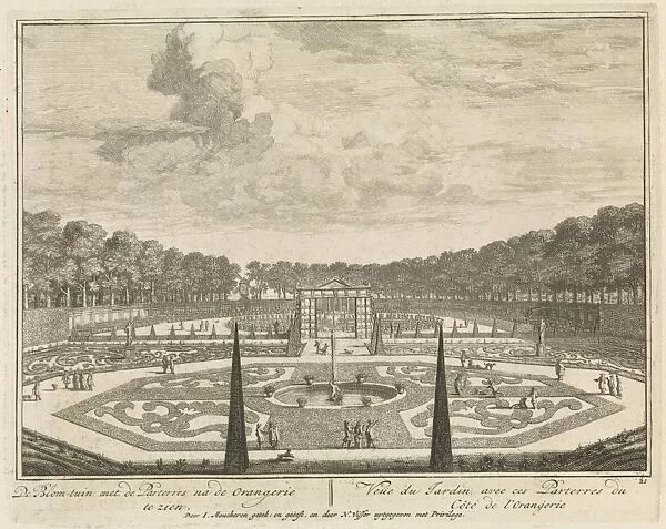Formal gardens at Castle Heemstede, Large pond at Castle Heemstede, Cave seen