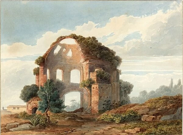 French 18th Century, The Temple of Minerva Medica, watercolor with graphite on paper