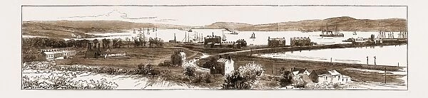 General View of Larne Harbour, Ireland, Lately Visited by Sir Stafford Northcote, 1883