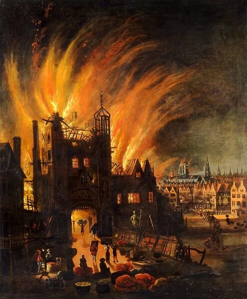 The Great Fire of London, with Ludgate and Old St. Pauls The Great Fire of London