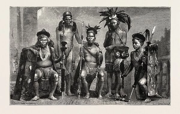 Group of Baupara Nagas, from the Eastern Frontier of India, Engraving 1884