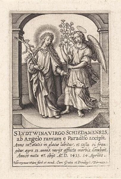 H. Lidwina of Schiedam, The Netherlands, Hieronymus Wierix, 1563 - before 1619