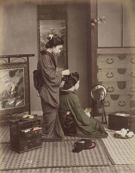 Hair Dressing Kusakabe Kimbei Japanese 1841 1934