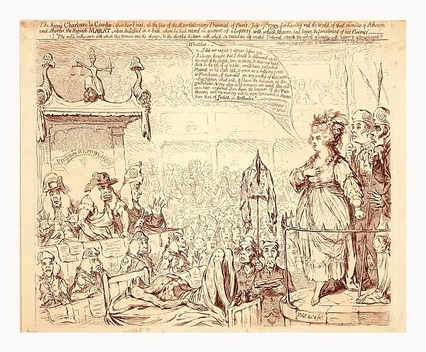 The heroic Charlotte la Corday, upon her trial, at the bar of the revolutionary tribunal