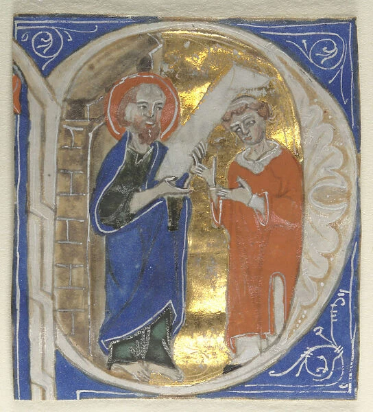 Historiated Initial Excised Bible St. Paul Cleric