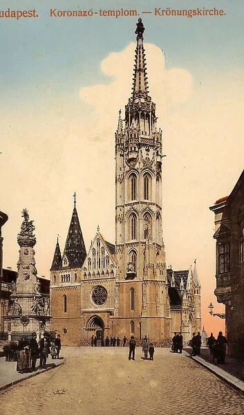 Historical images Matthias Church Budapest Holy Trinity column