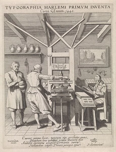 The invention of the printing press by Laurens Jansz