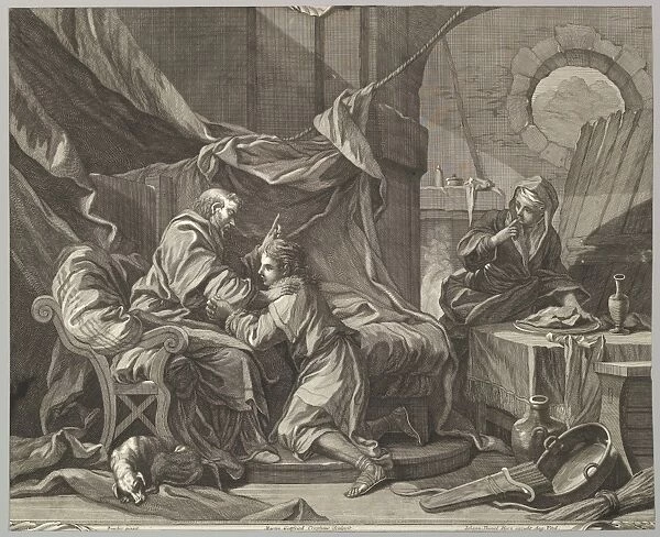 Isaac Blessing Jacob 18th century Engraving Sheet